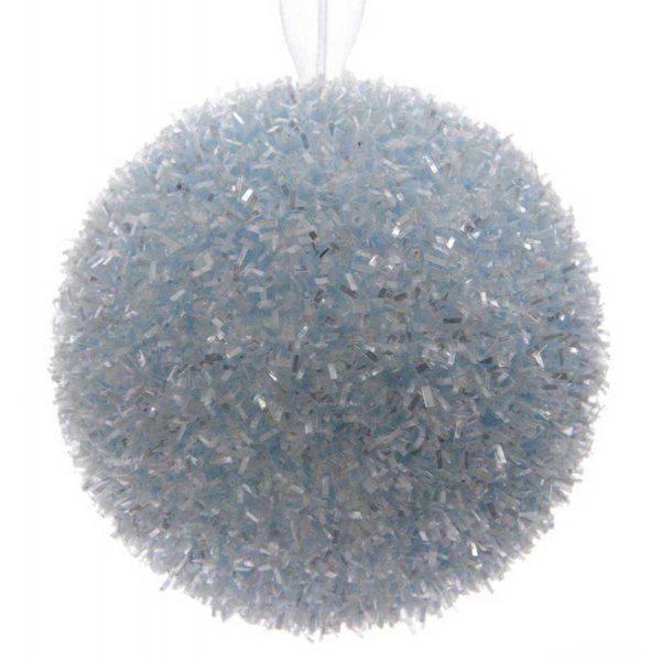 Χριστουγεννιάτικη Μπάλα Γαλάζια, με Χάντρες (8cm)